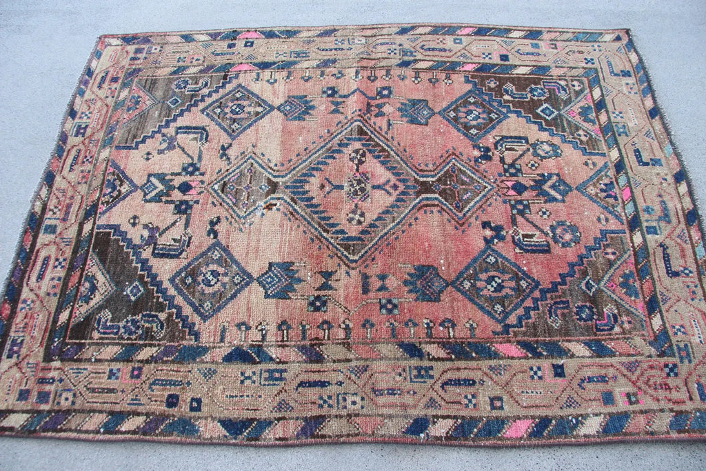 Vintage Persian Accent Area Rug 3.5 x 5 ft