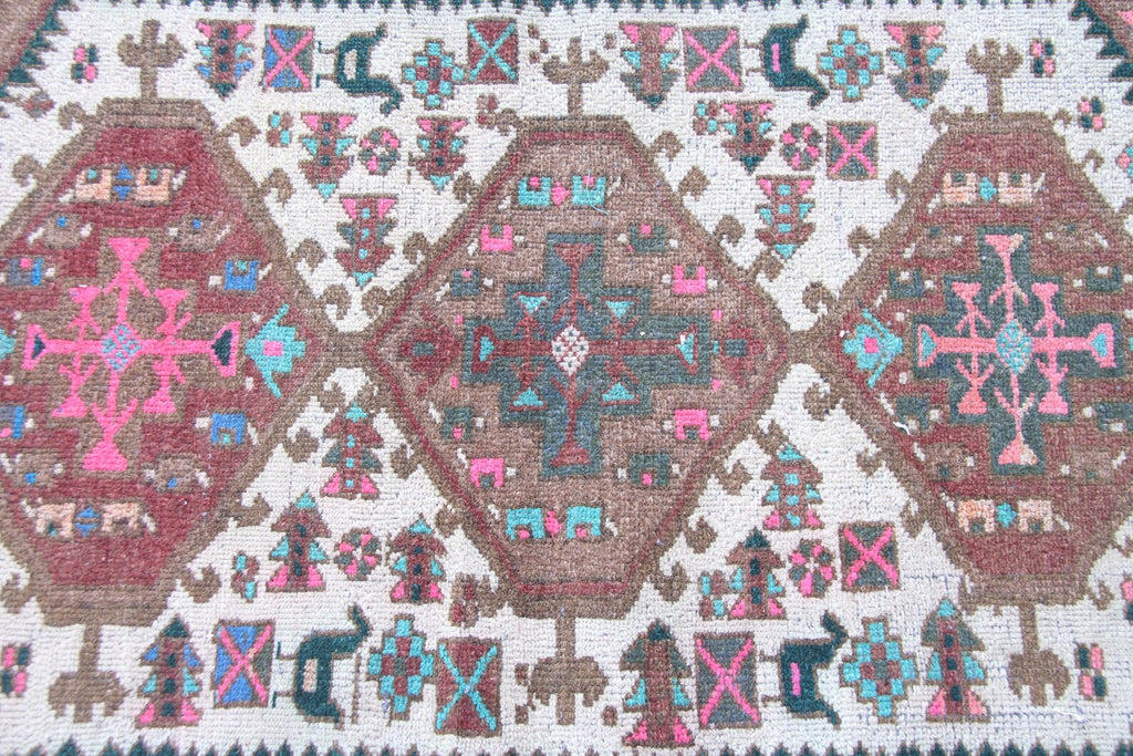 Vintage Persian Accent Area Rug 3.3 x 4.6 ft