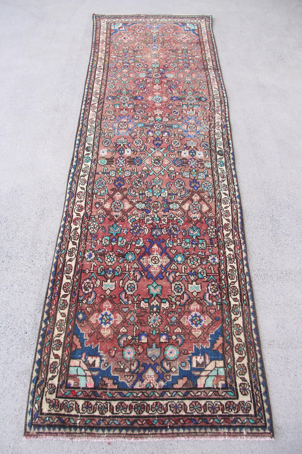 Vintage Persian Runner Rug 2.9 x 8.9 ft