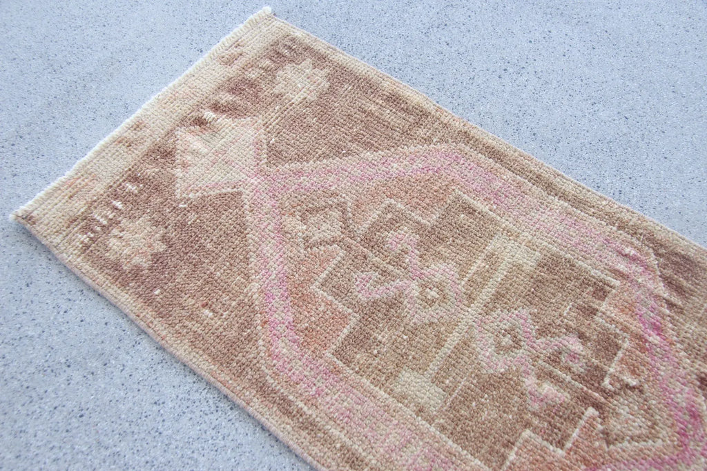 Vintage Turkish Mini Rug 1.3 x 2.8 ft