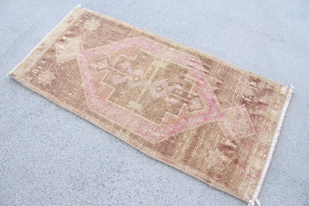 Vintage Turkish Mini Rug 1.3 x 2.8 ft