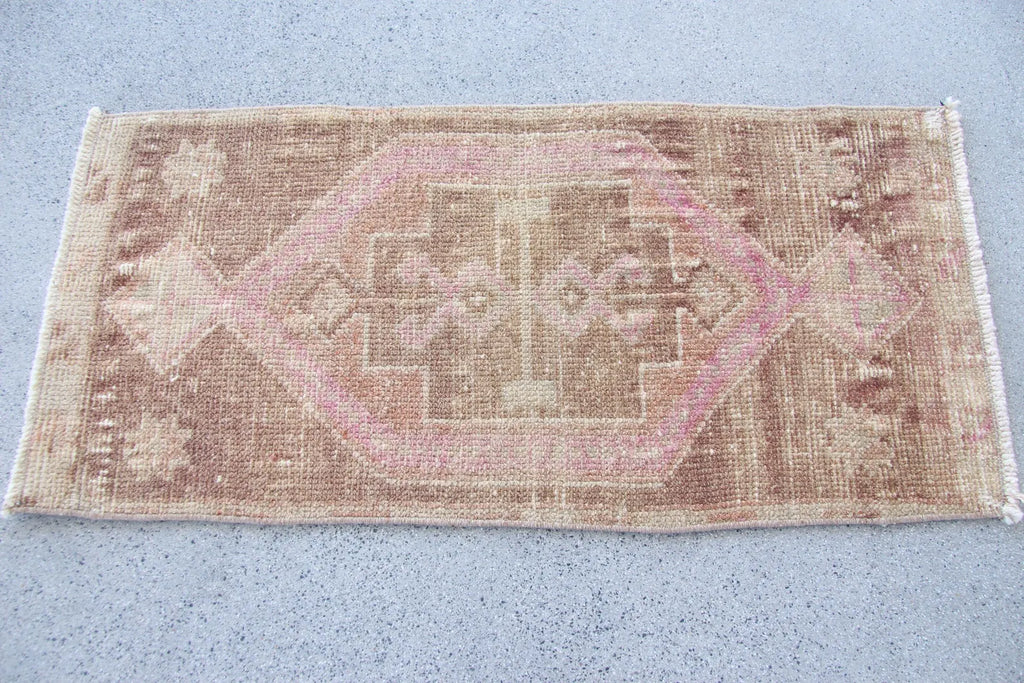 Vintage Turkish Mini Rug 1.3 x 2.8 ft