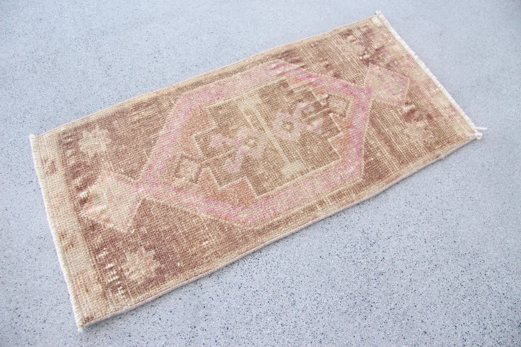 Vintage Turkish Mini Rug 1.3 x 2.8 ft