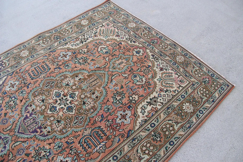 XL Vintage Persian Accent Area rug 4.7 x 6.7 ft