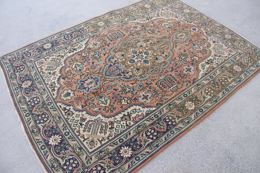 XL Vintage Persian Accent Area rug 4.7 x 6.7 ft