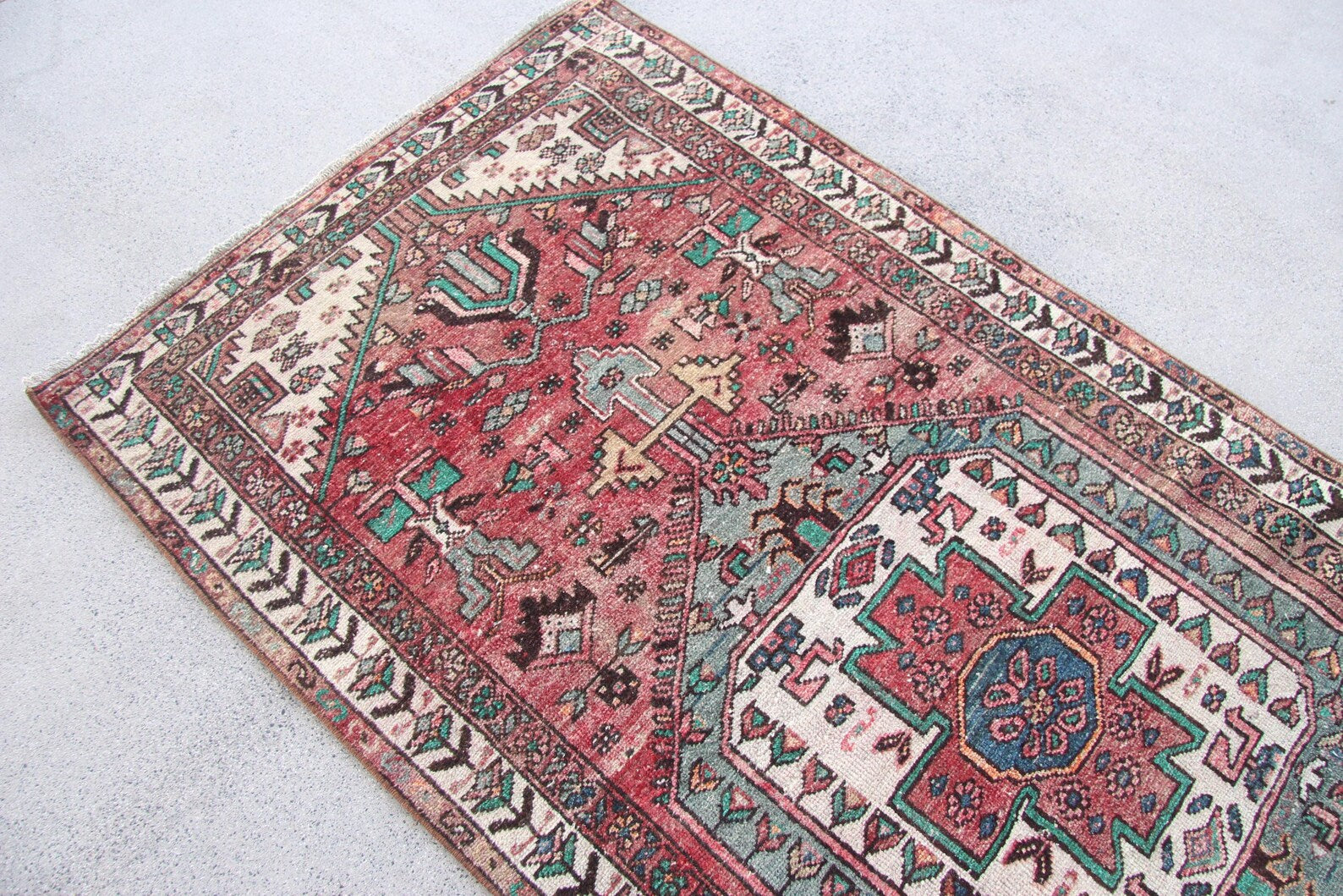 Vintage Persian Accent Area Rug 3 x 6.4 ft
