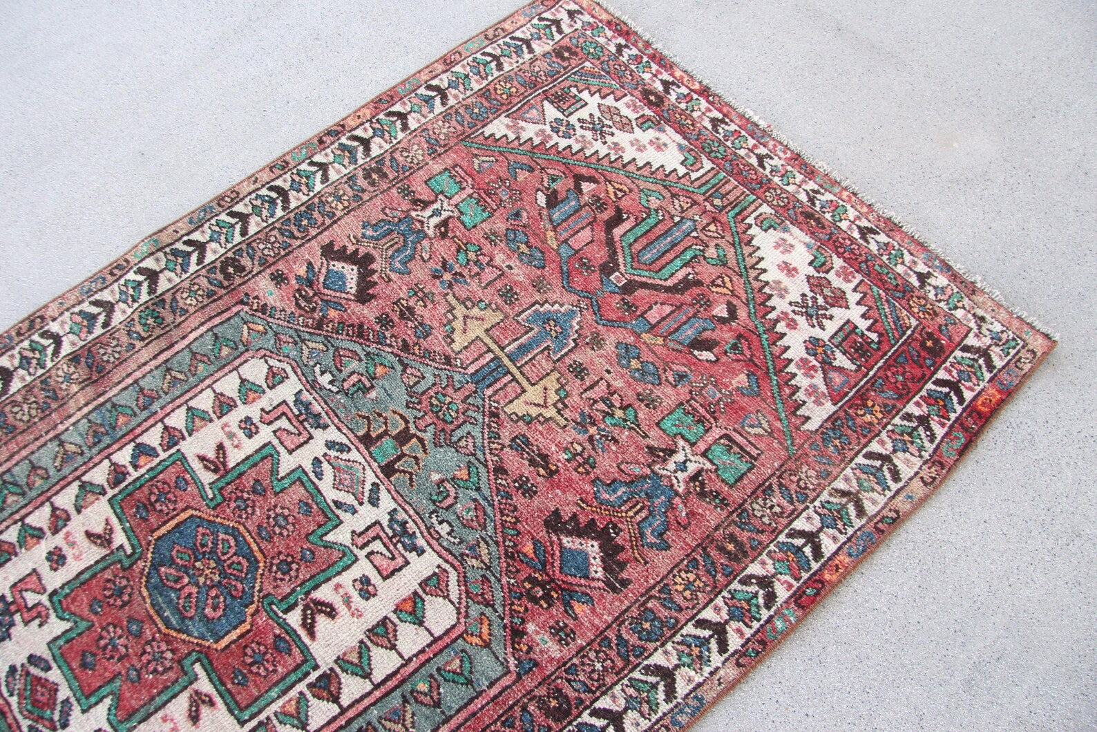 Vintage Persian Accent Area Rug 3 x 6.4 ft