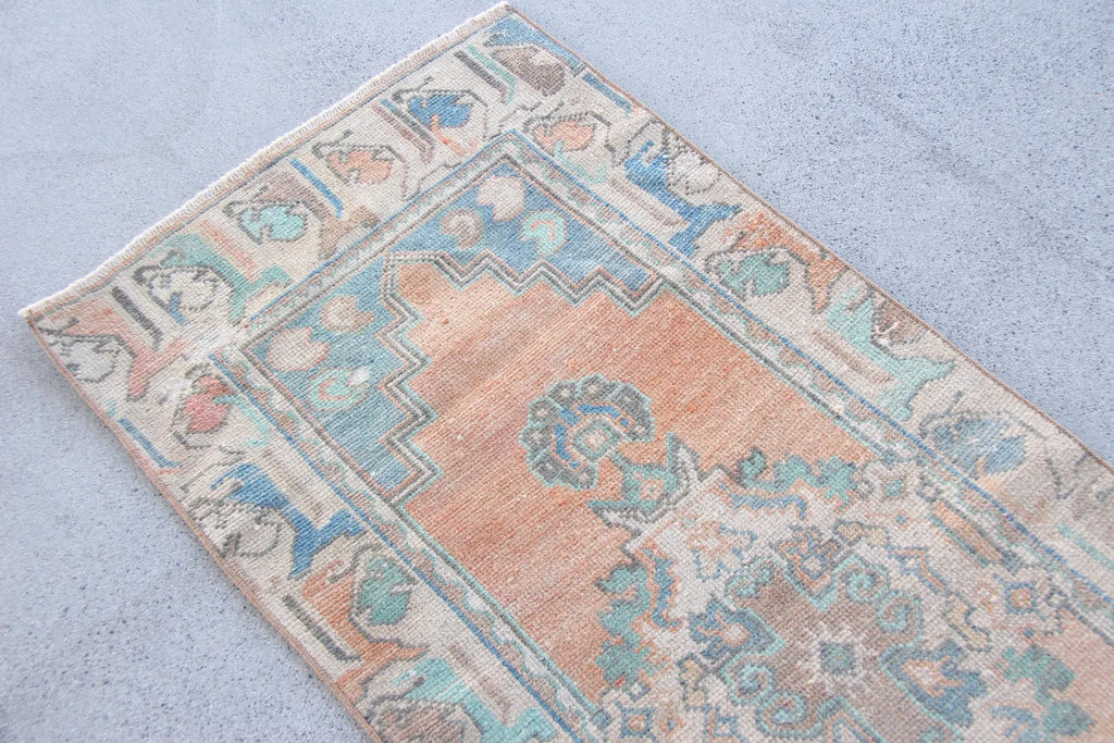 Vintage Turkish Runner Rug 2.2 x 5.5 ft