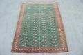 Vintage Turkmen Accent Area rug 3.2 x 4.5 ft