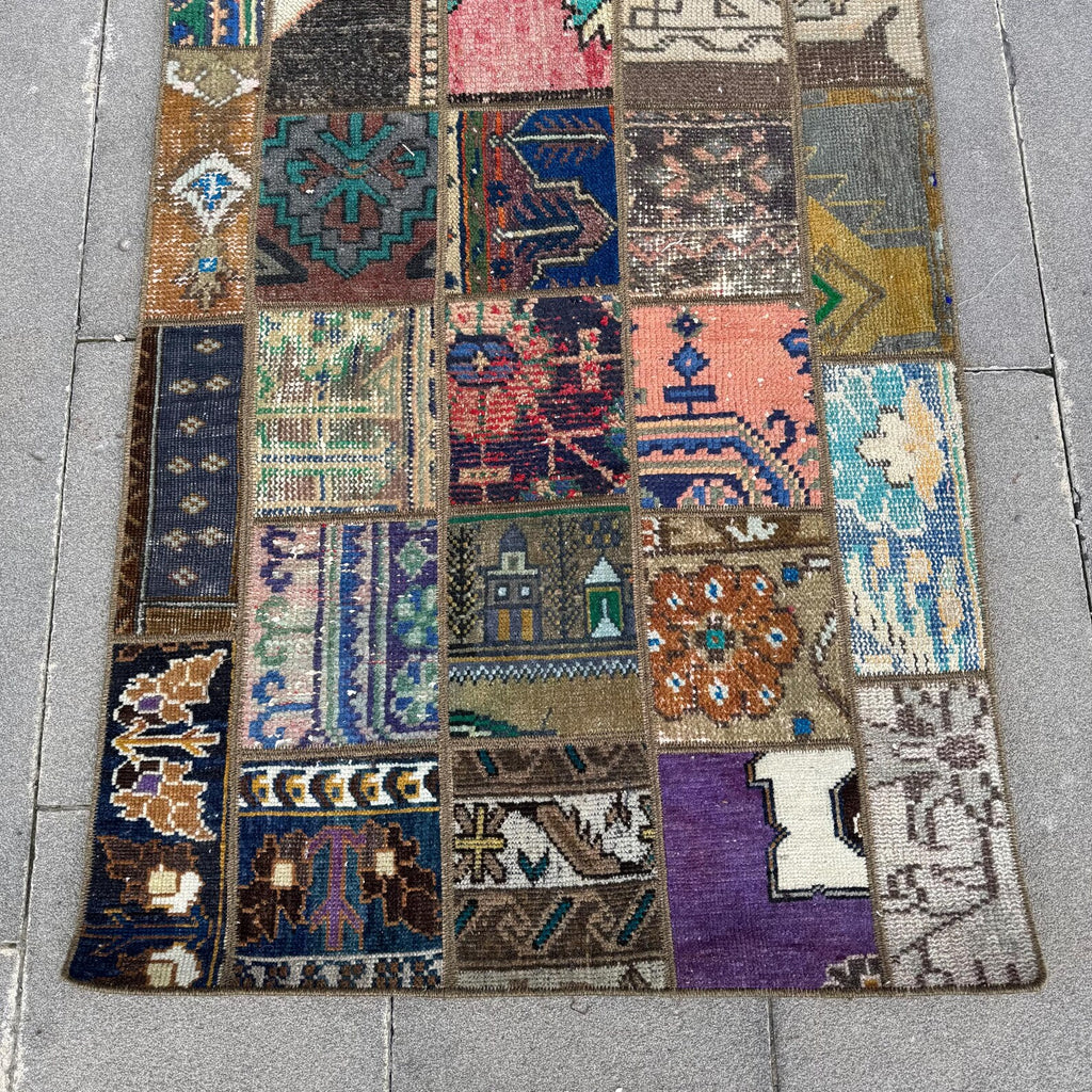 Vintage Turkish Runner Rug 2.5 x 7.3 ft