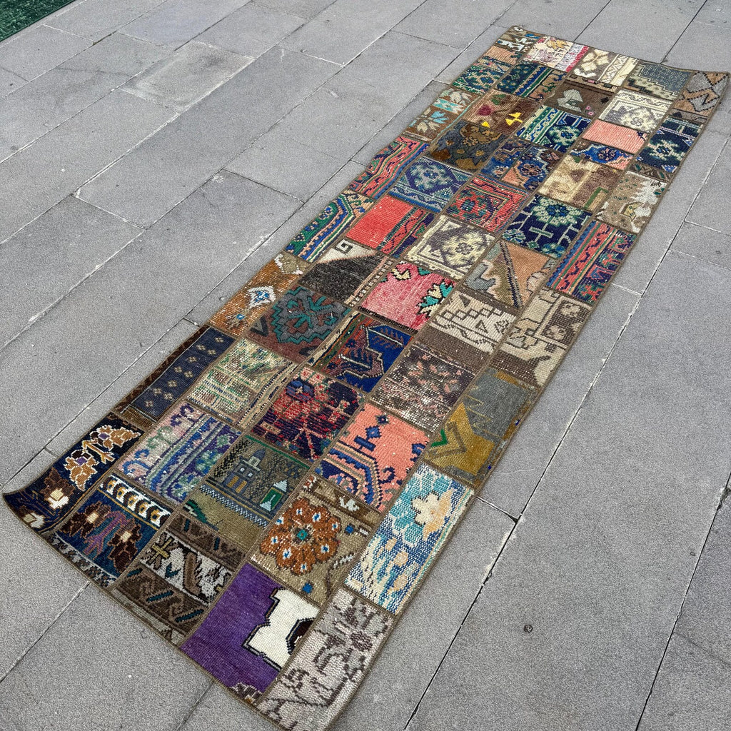 Vintage Turkish Runner Rug 2.5 x 7.3 ft