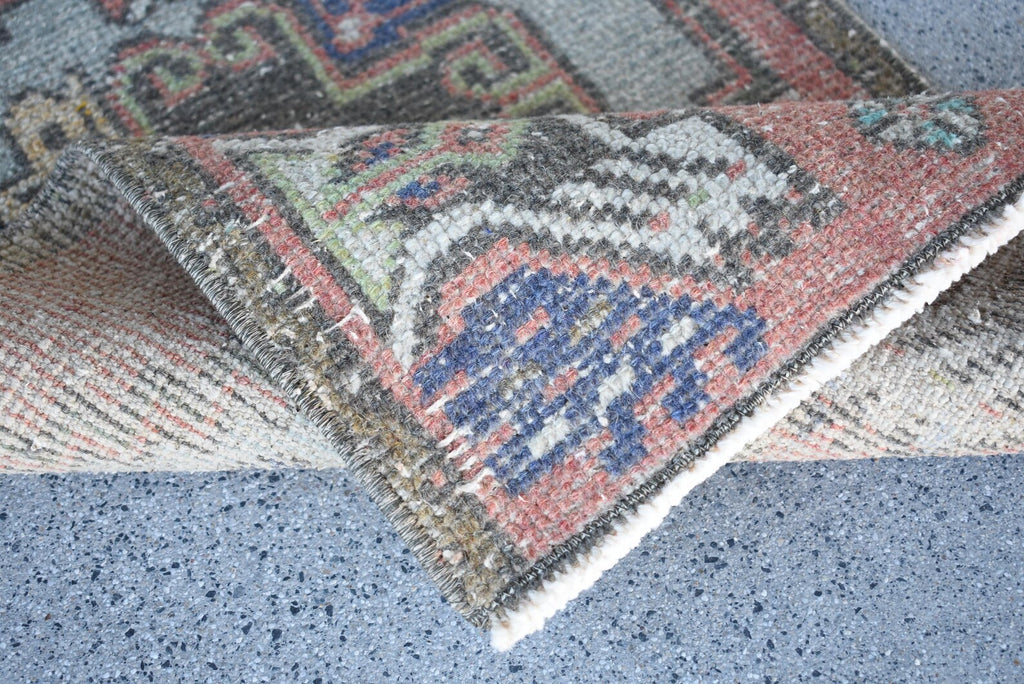 Vintage Turkish Mini Rug 1.5 x 2.9 ft