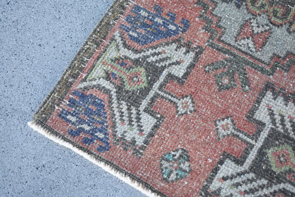 Vintage Turkish Mini Rug 1.5 x 2.9 ft