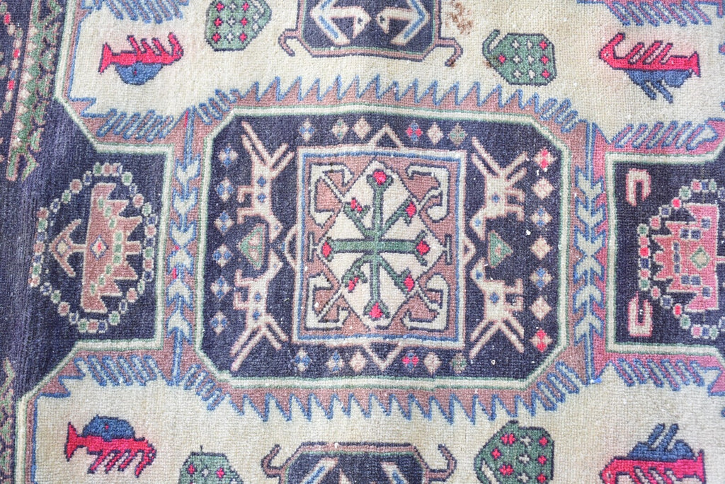 Vintage Persian Accent Area Rug 3.2 x 6.4 ft