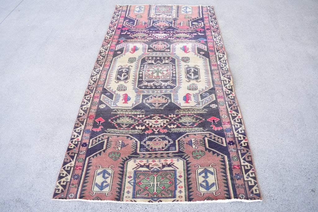 Vintage Persian Accent Area Rug 3.2 x 6.4 ft