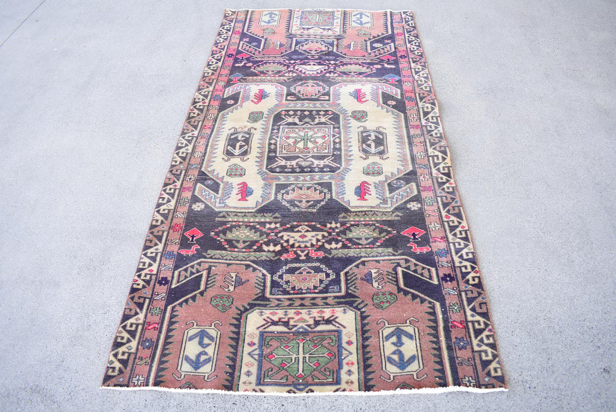 Vintage Persian Accent Area Rug 3.2 x 6.4 ft