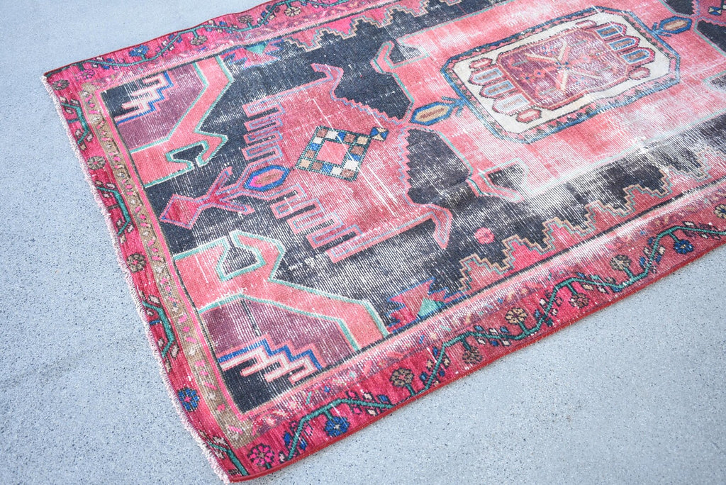 Vintage Persian Accent Area Rug 3.4 x 6.8 ft