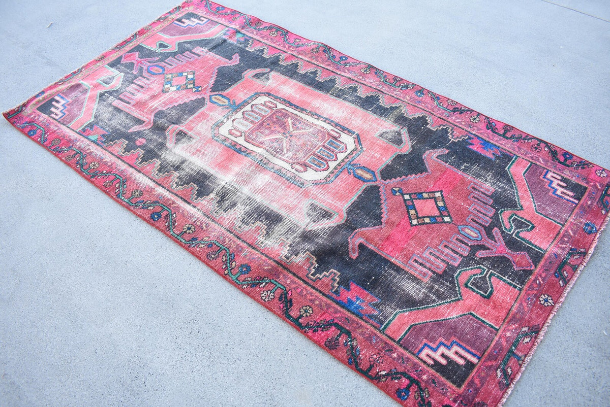 Vintage Persian Accent Area Rug 3.4 x 6.8 ft