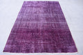 Vintage Turkish Accent Area rug 4.9 x 7.5 ft