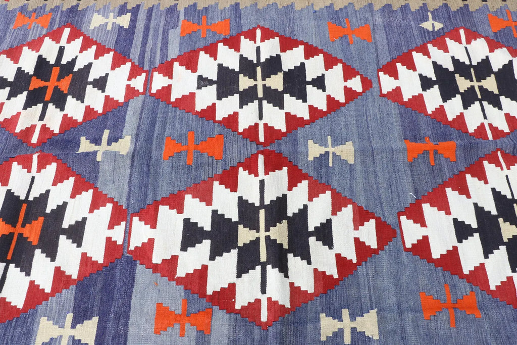 XL Vintage Turkish Accent Area Rug 5.4 x 8.2 ft