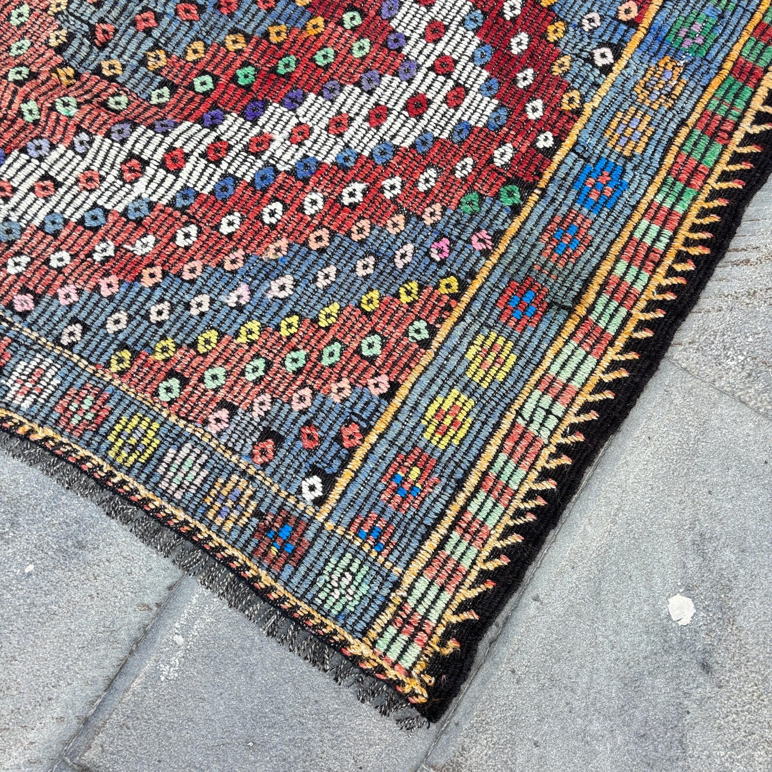 XL Vintage Turkish Accent Area Rug 4.9 x 10.4 ft