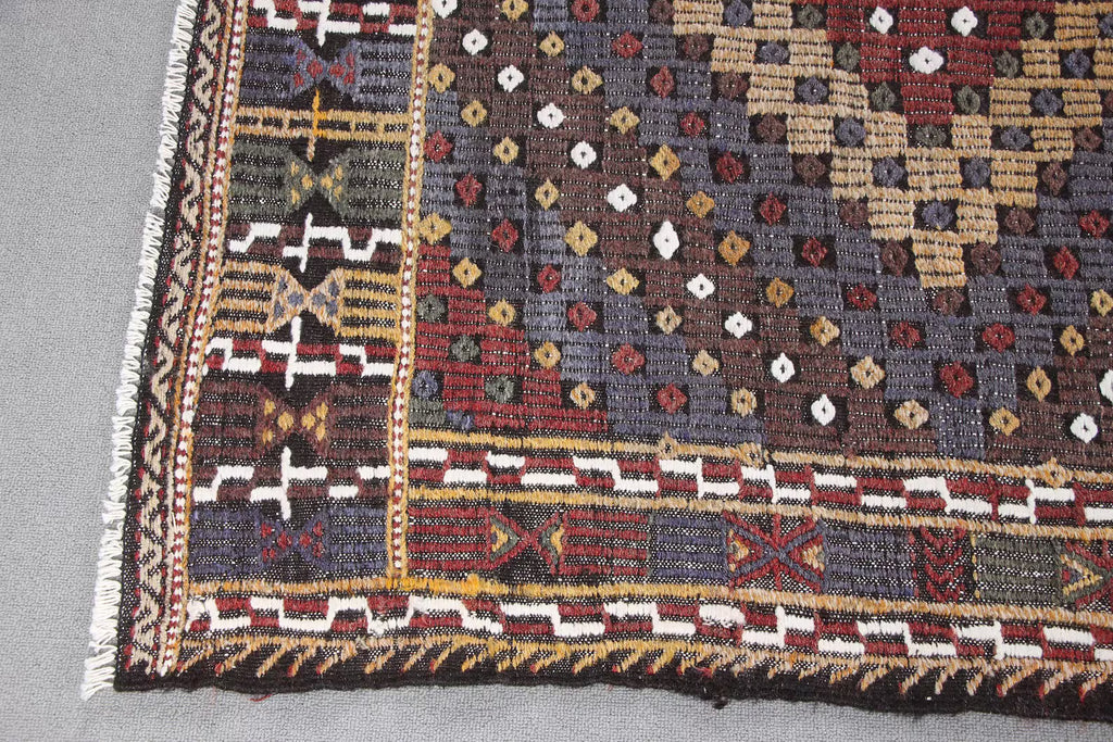 XL Vintage Turkish Accent Area Rug 5.7 x 9.3 ft