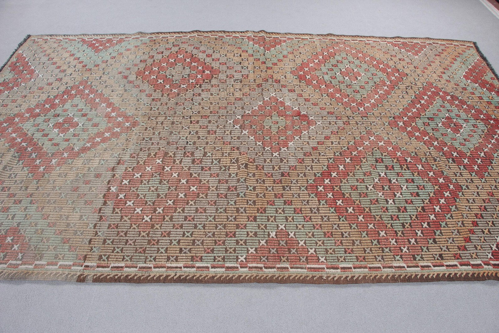 XL Vintage Turkish Accent Area rug 6 x 9.7 ft