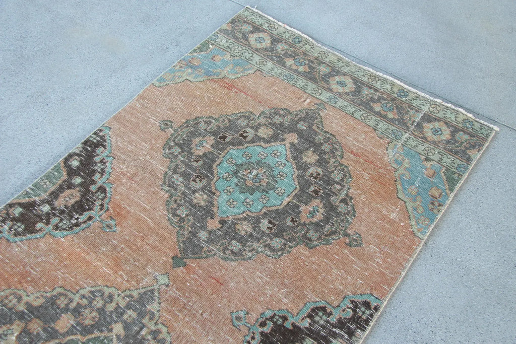 Vintage Turkish Runner Rug 3 x 12.4 ft