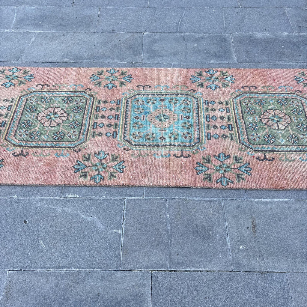 Vintage Turkish Runner Rug 2.6 x 11.3 ft