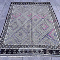Vintage Turkish Accent Area rug 5.4 x 7.3 ft