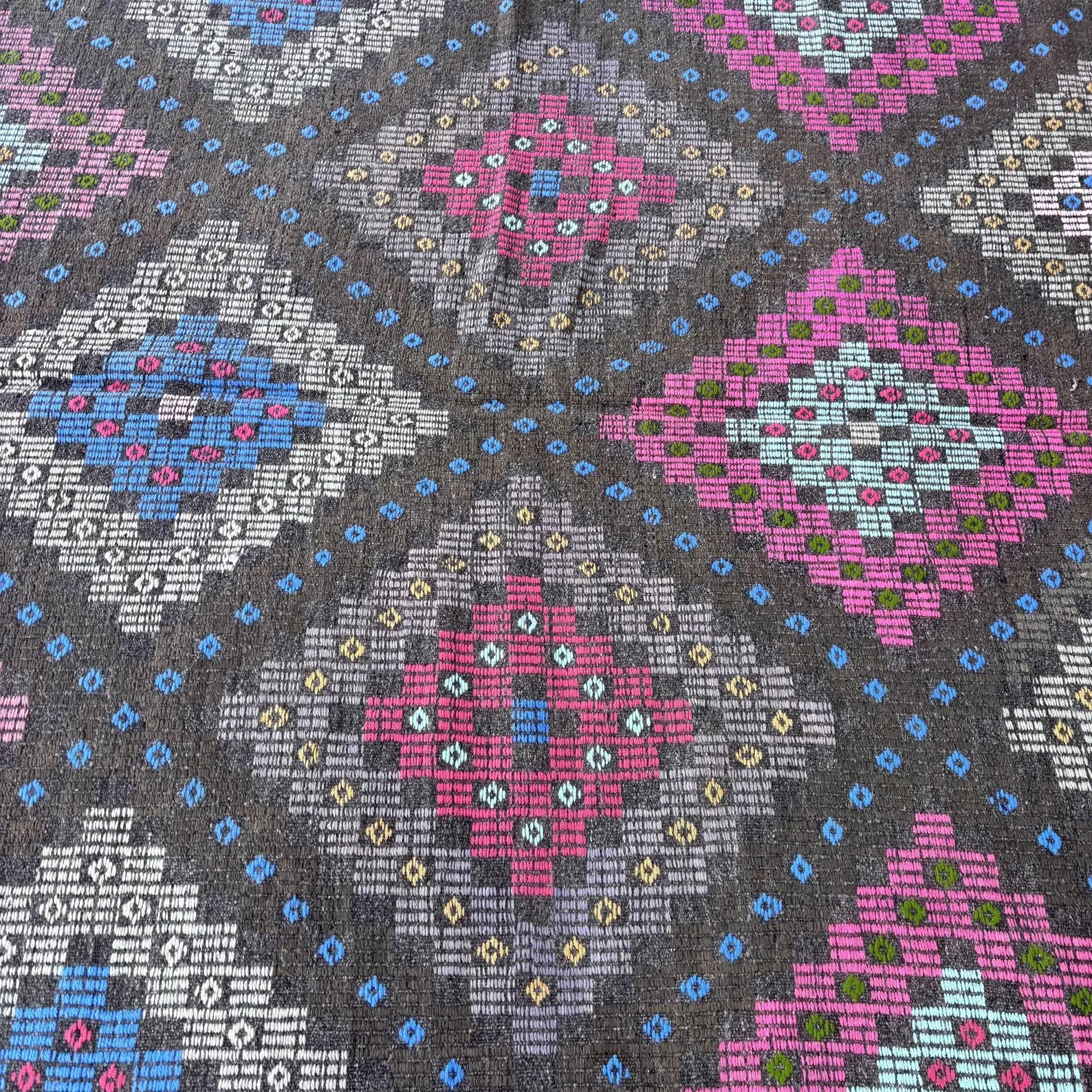 XL Vintage Turkish Accent Area Rug 6.3 x 11.2 ft