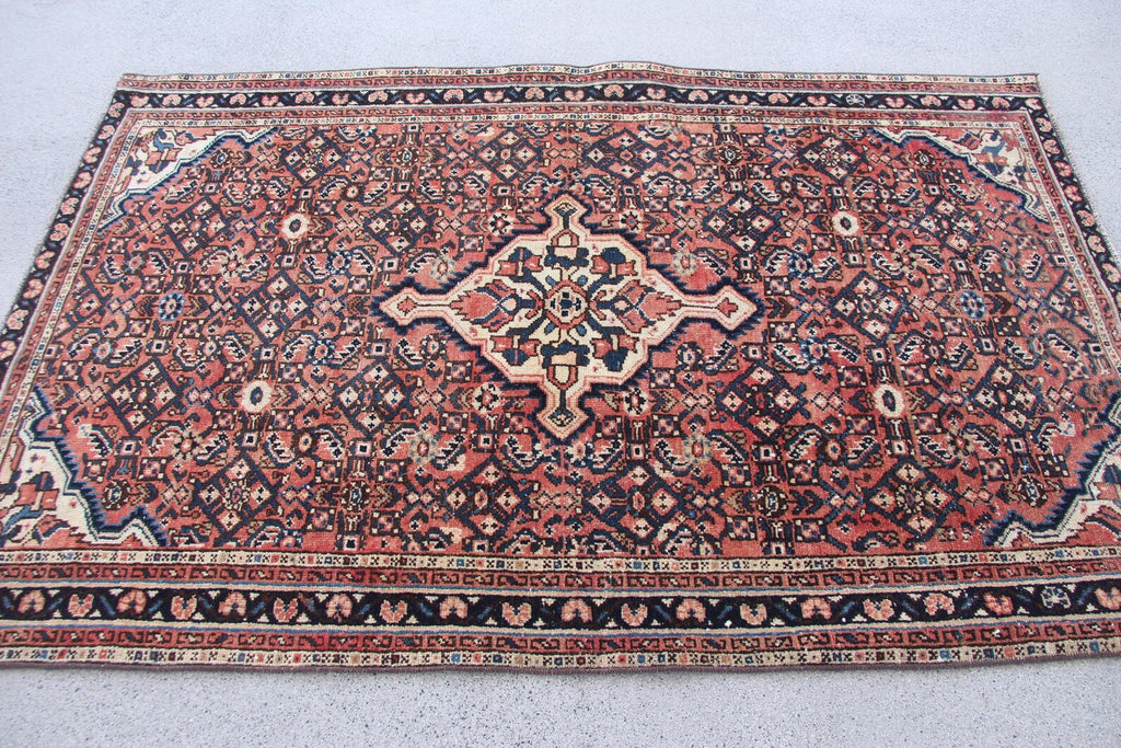 Vintage Persian Accent Area Rug 3.5 x 5.4 ft