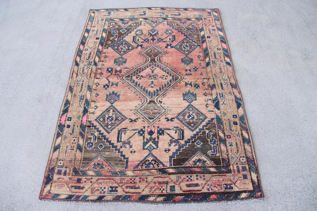 Vintage Persian Accent Area Rug 3.5 x 5 ft