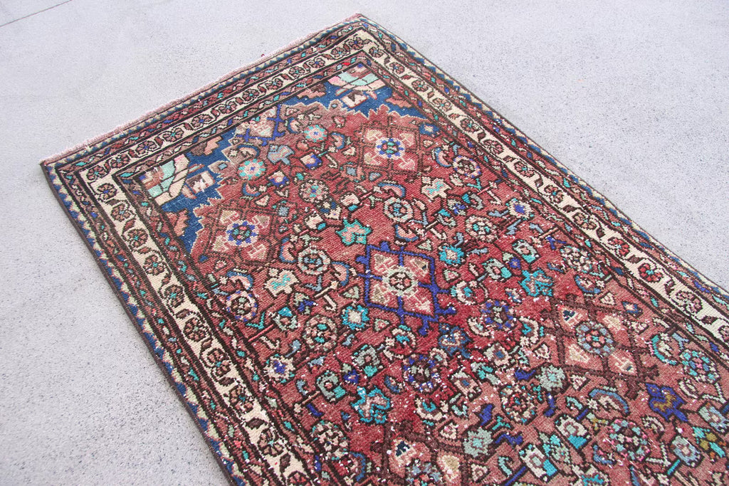 Vintage Persian Runner Rug 2.9 x 8.9 ft