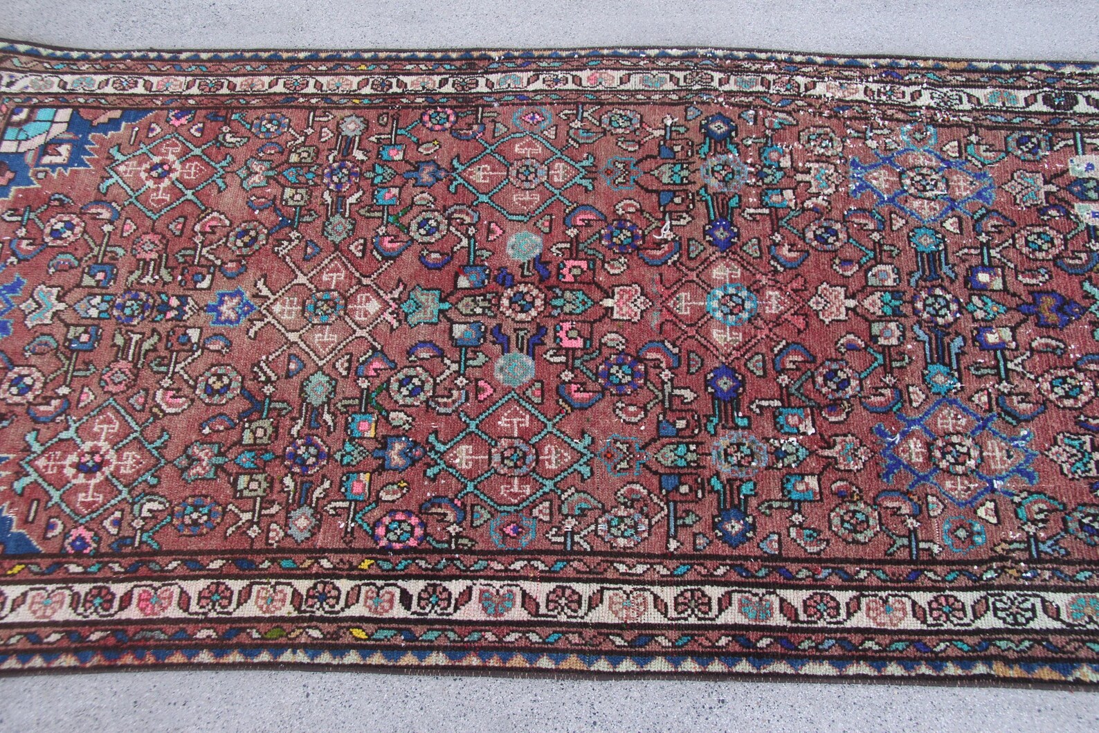 Vintage Persian Runner Rug 2.9 x 8.9 ft