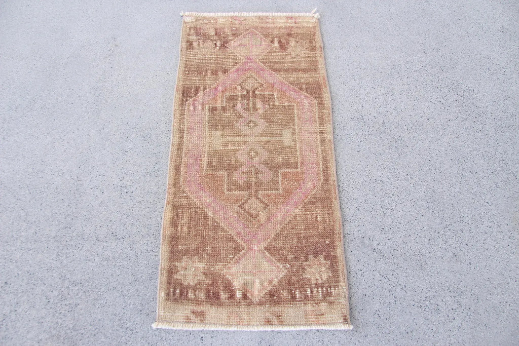 Vintage Turkish Mini Rug 1.3 x 2.8 ft