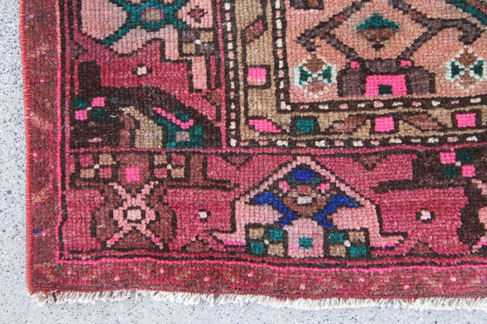 Vintage Persian Accent Area Rug 3.8 x 7.2 ft