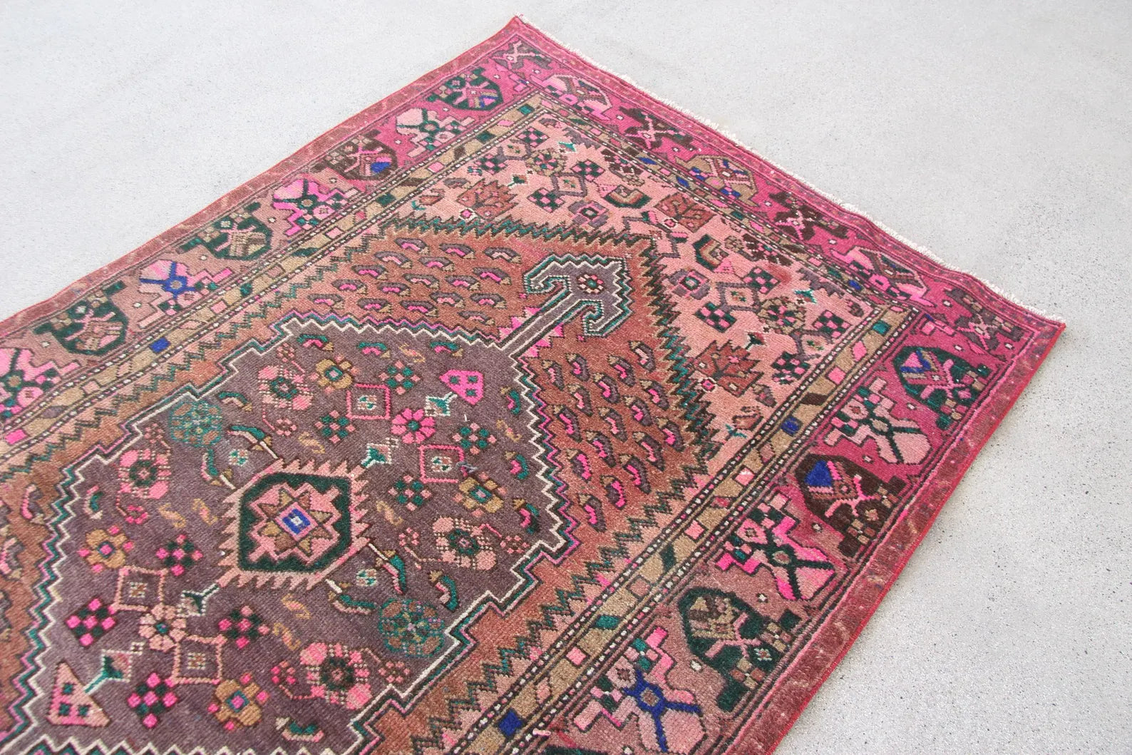 Vintage Persian Accent Area Rug 3.8 x 7.2 ft