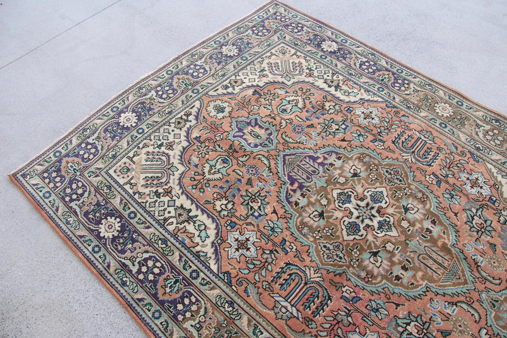 XL Vintage Persian Accent Area rug 4.7 x 6.7 ft