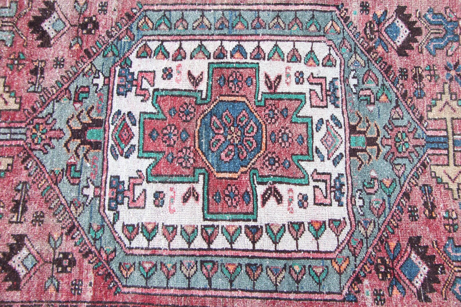 Vintage Persian Accent Area Rug 3 x 6.4 ft