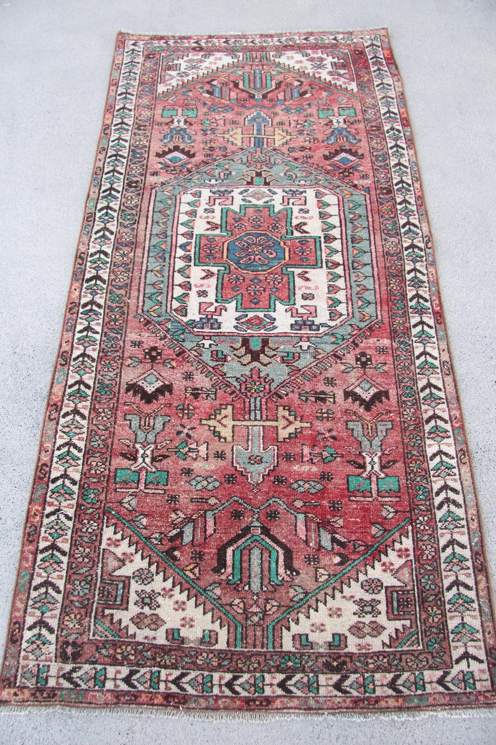 Vintage Persian Accent Area Rug 3 x 6.4 ft