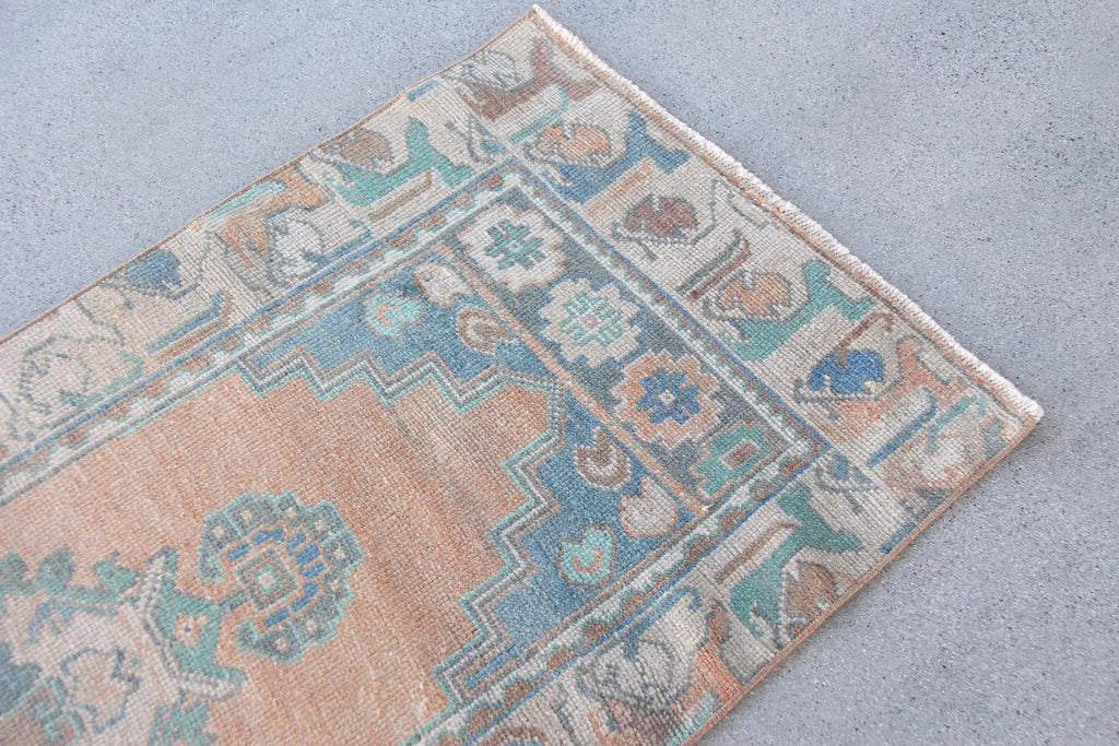 Vintage Turkish Runner Rug 2.2 x 5.5 ft