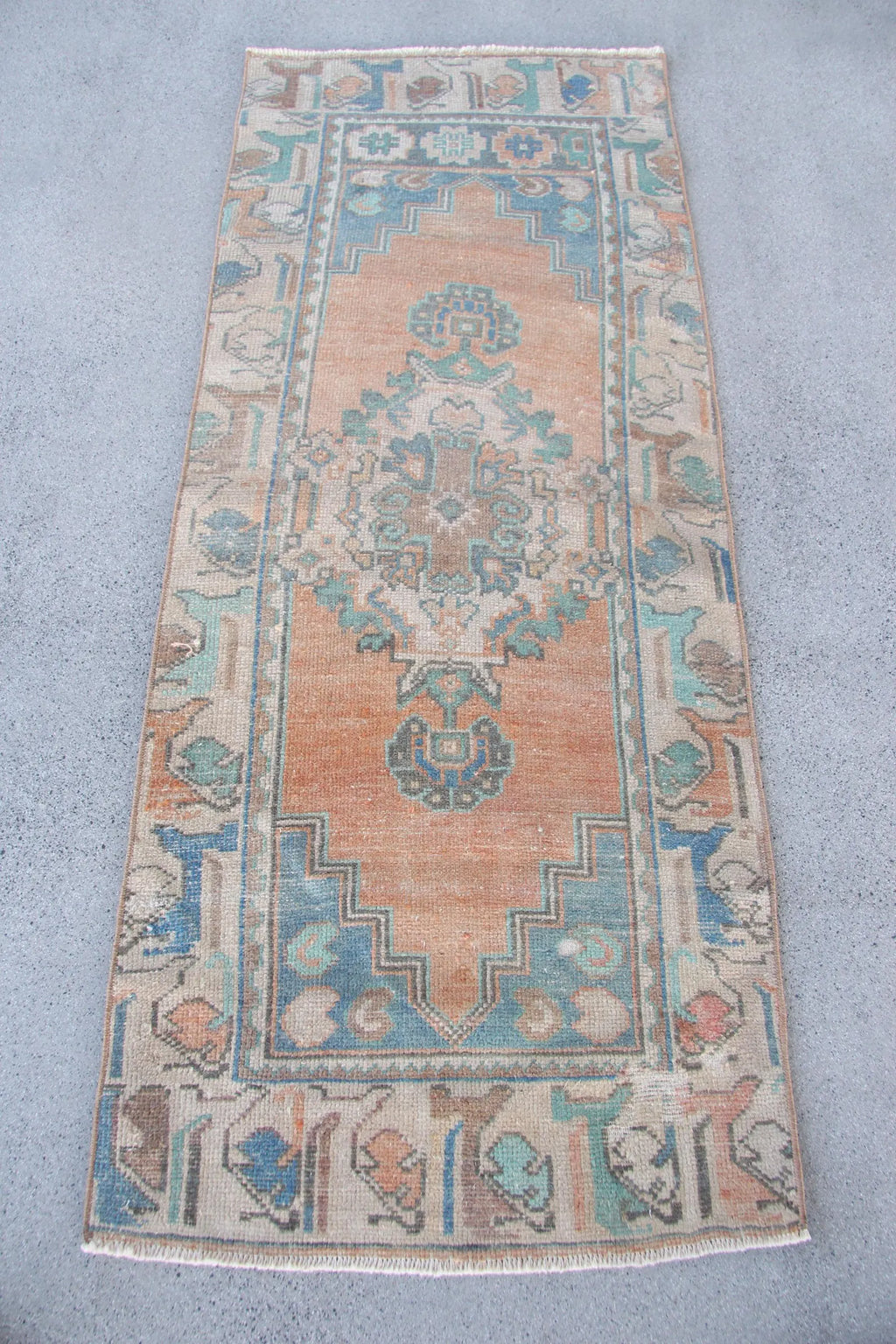 Vintage Turkish Runner Rug 2.2 x 5.5 ft