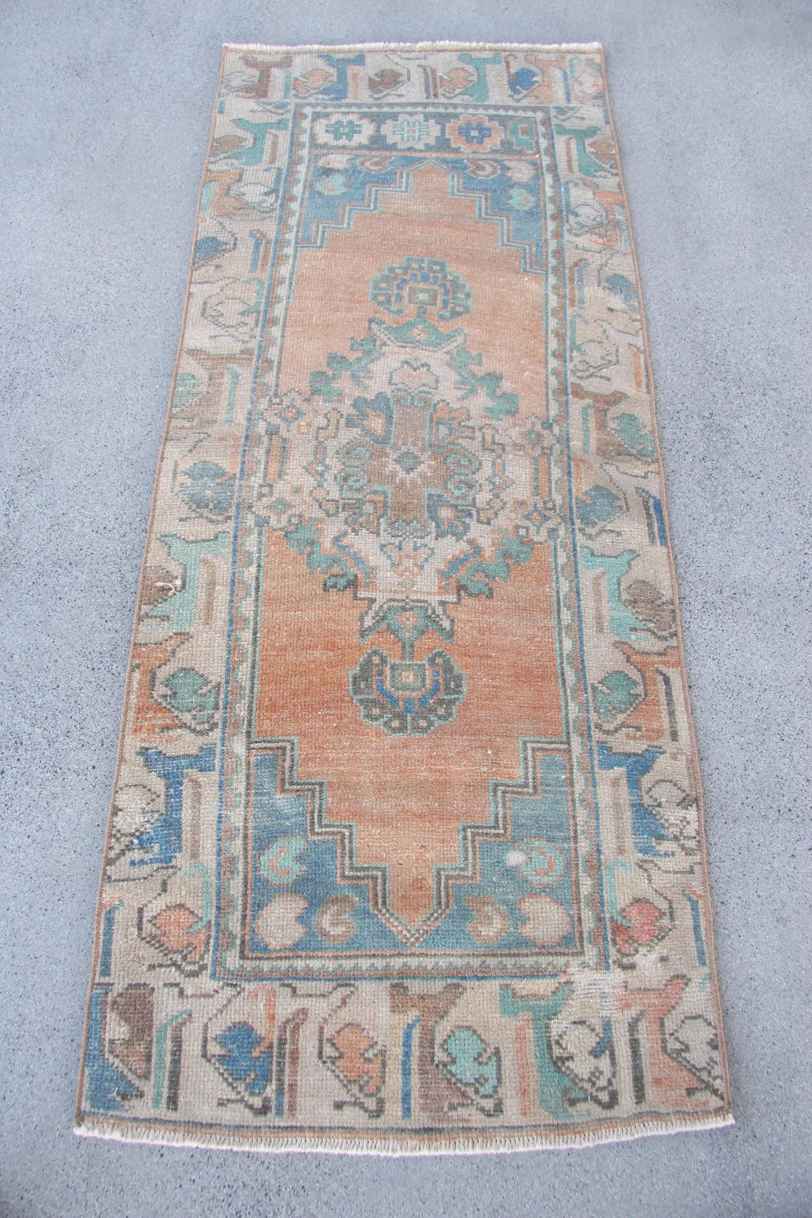 Vintage Turkish Runner Rug 2.2 x 5.5 ft