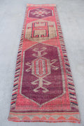 Vintage Turkish Runner Rug 2.8 x 9.4 ft