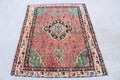 Vintage Persian Accent Area Rug 3.8 x 4.6 ft