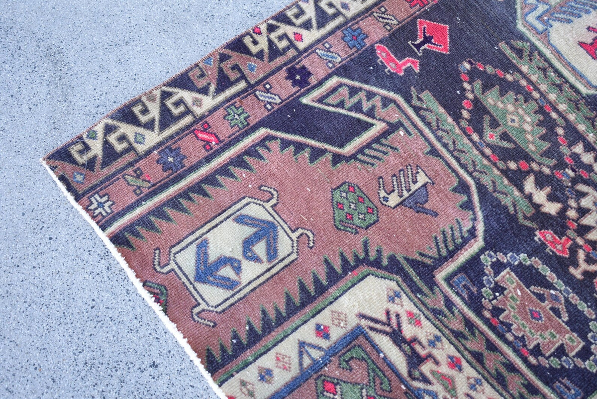 Vintage Persian Accent Area Rug 3.2 x 6.4 ft