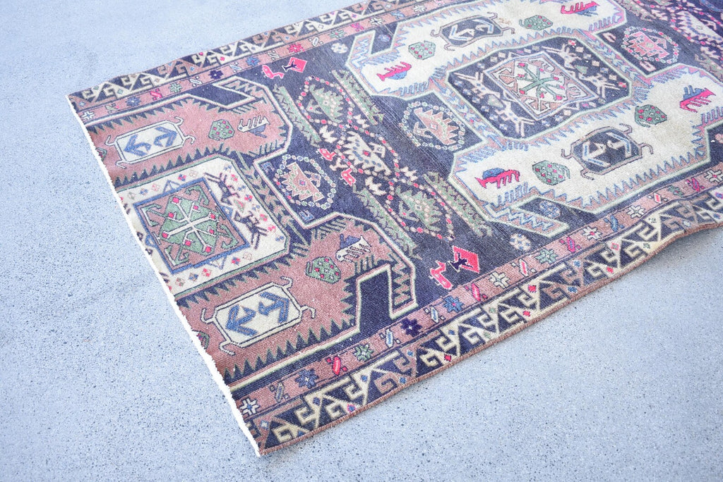 Vintage Persian Accent Area Rug 3.2 x 6.4 ft