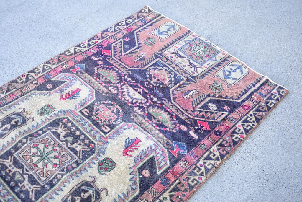 Vintage Persian Accent Area Rug 3.2 x 6.4 ft
