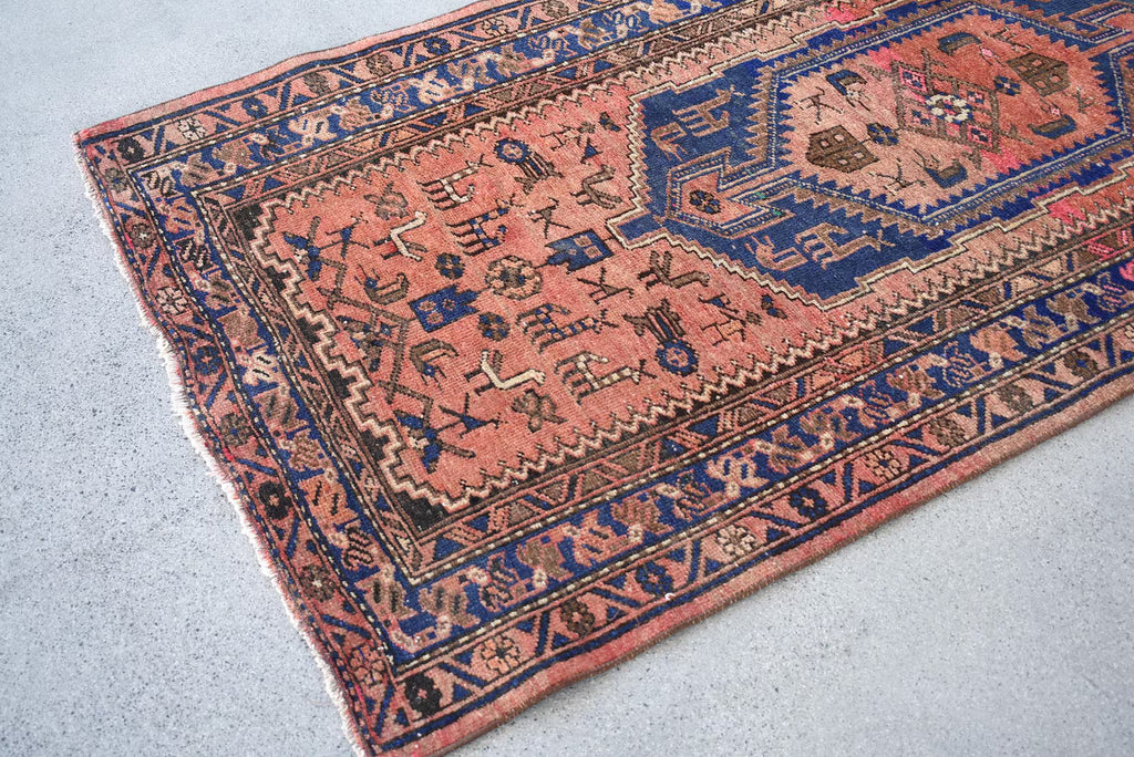 Vintage Persian Accent Area Rug 3.2 x 6.7 ft